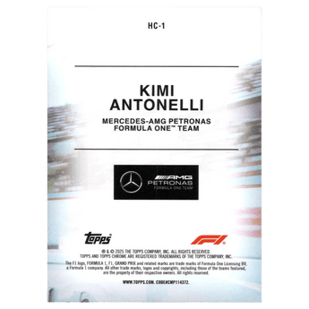 2025 F1 Topps Chrome Kimi Antonelli HC - 1 Helmet Collection