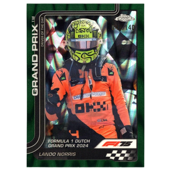 2025 F1 Topps Chrome Lando Norris 136 Forest Green Ray Wave Refractor 40/140