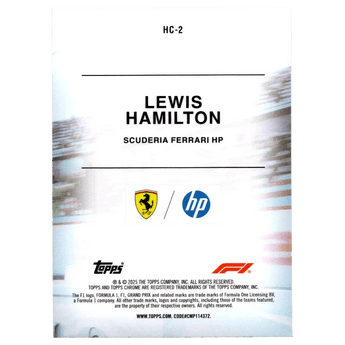 2025 F1 Topps Chrome Lewis Hamilton HC - 2 Helmet Collection