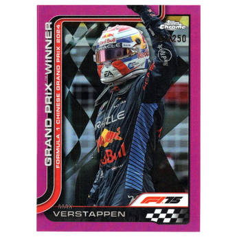 2025 F1 Topps Chrome Max Verstappen 97 Pink Refractor 194/250