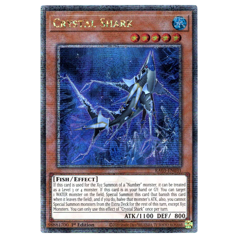 Crystal Shark RA03-EN031 Quarter Century Secret Rare – God Grade