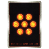 God Grade Beerus, Incarnation of Destruction BT28-150 SCR Dragon Ball Super card featuring seven orange Dragon Balls with red stars on a black background.