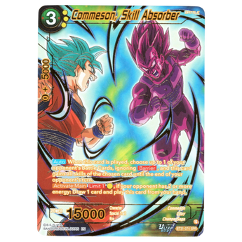 God Grade Commeson, Skill Absorber BT31-074 SPR Dragon Ball Super Masters card featuring Goku and Vegeta