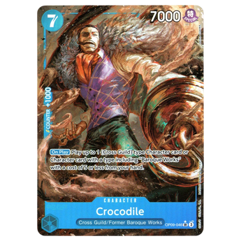 God Grade One Piece Card Game Crocodile Parallel SR card featuring detailed character artwork from Emperors in the New World