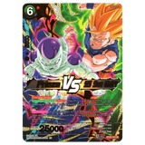 God Grade Frieza VS SS Son Goku BT28-143 CR Dragon Ball Super card. Features Frieza and Super Saiyan Son Goku in battle.