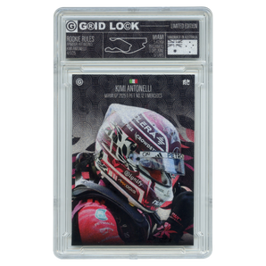 God Grade Kimi Antonelli 2025 Miami Formula 1 Grid Lock Iridium 1/1 rookie card in a protective slab