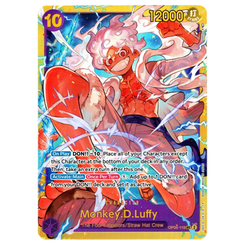 God Grade Monkey D Luffy OP05-119 SEC Secret Rare card from One Piece Awakening of the New Era set