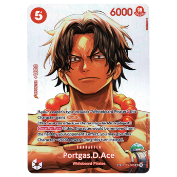 God Grade Portgas D Ace SP ST15-005 SR Super Rare One Piece card featuring a detailed character illustration