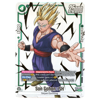 God Grade Dragon Ball Super Fusion World Son Gohan Alternate Art trading card with Super Saiyan 2 character design
