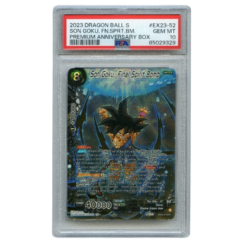 God Grade PSA 10 Son Goku Final Spirit Bomb EX23-52 SCR Dragon Ball Super card in a protective slab