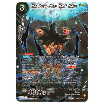 God Grade Dragon Ball Super Masters Son Goku Final Spirit Bomb EX23-52 SCR Secret Rare trading card