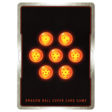 God Grade SS Great Saiyaman, Fury Explosion BT28-083 SPR Dragon Ball Super card back with seven orange dragon balls.