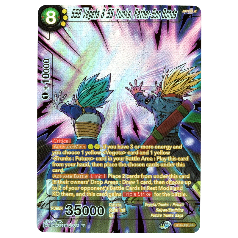 SSB Vegeta & SS Trunks, Father-Son Bonds BT16-080 SPR – God Grade
