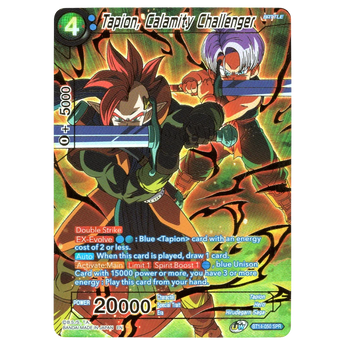 God Grade Tapion, Calamity Challenger BT14-050 SPR Dragon Ball Super Masters card with gold foil finish