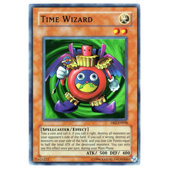 God Grade Time Wizard DB2-EN038 Super Rare Yu-Gi-Oh! trading card in near mint condition