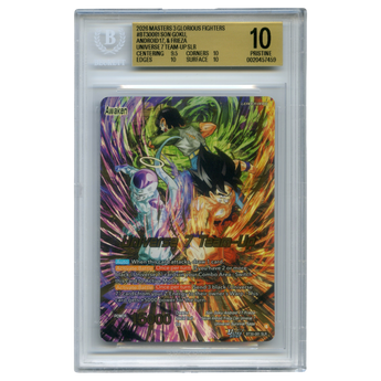 God Grade BGS 10 Pristine Universe 7 Team-Up BT30-081 SLR Dragon Ball Super Masters card in a protective slab