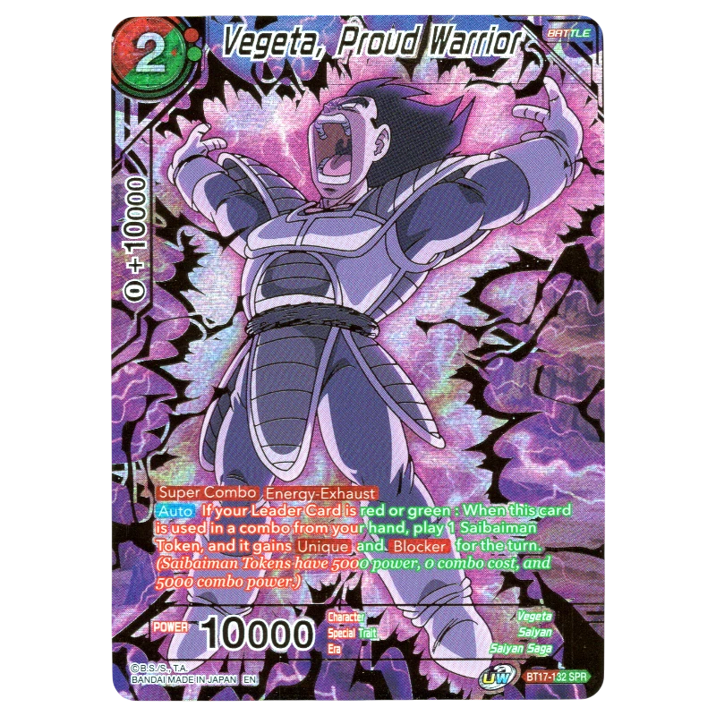 Vegeta, Proud Warrior BT17-132 SPR – God Grade