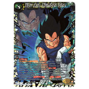 God Grade Dragon Ball Super Masters You Are Number One BT20-147 Secret Rare card featuring Vegeta