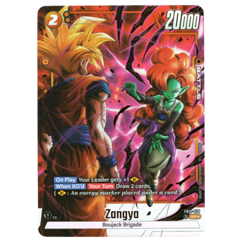 God Grade Zangya Alternate Art FB10-078 SR Dragon Ball Super Fusion World card featuring Zangya and Goku