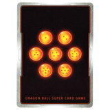 God Grade Dragon Ball Super Card Game featuring seven orange Dragon Balls with red stars on a black background.