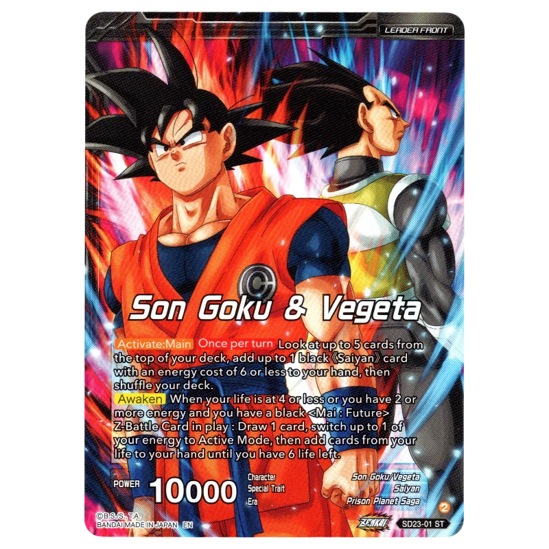Son Goku & Vegeta // SSB Vegito, Shining Warrior (Alternate Art) SD23-01 SLR Trading Card Bandai