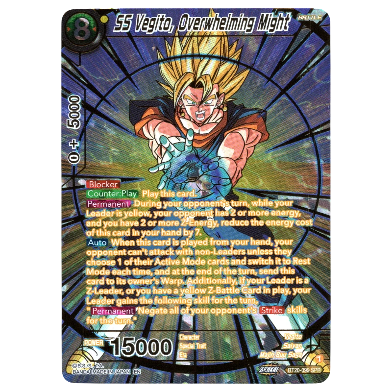 SS Vegito, Overwhelming Might BT20-099 SPR – God Grade