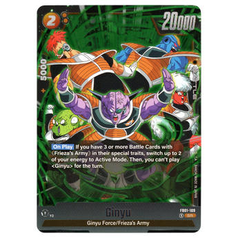 Ginyu FB01-109 Super Rare Trading Card Bandai