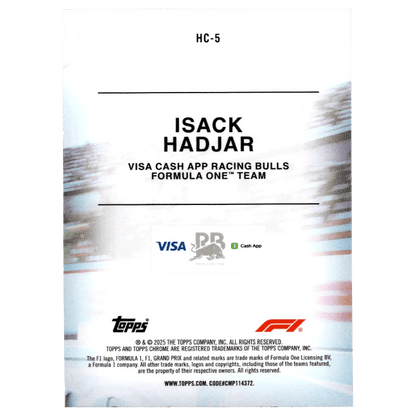 2025 F1 Topps Chrome Isack Hadjar #HC-5 Helmet Collection Trading Card Topps