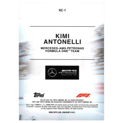 2025 F1 Topps Chrome Kimi Antonelli #HC-1 Helmet Collection Trading Card Topps