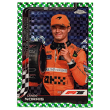 2025 F1 Topps Chrome Lando Norris 120 Green Checker Flag Refractor 51/99
