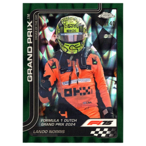 2025 F1 Topps Chrome Lando Norris 136 Forest Green Ray Wave Refractor 40/140