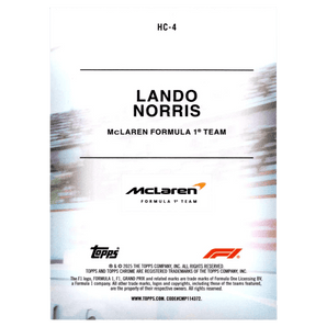2025 F1 Topps Chrome Lando Norris HC - 4 Helmet Collection