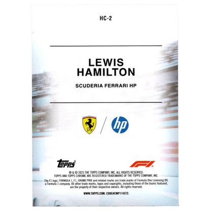 2025 F1 Topps Chrome Lewis Hamilton #HC-2 Helmet Collection Trading Card Topps