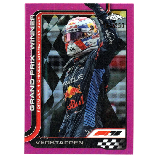 2025 F1 Topps Chrome Max Verstappen #97 Pink Refractor 194/250 Trading Card Topps