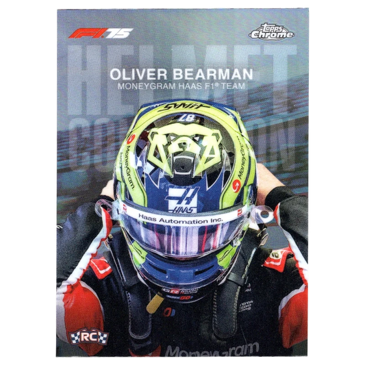 2025 F1 Topps Chrome Oliver Bearman #HC-8 Helmet Collection Trading Card Topps
