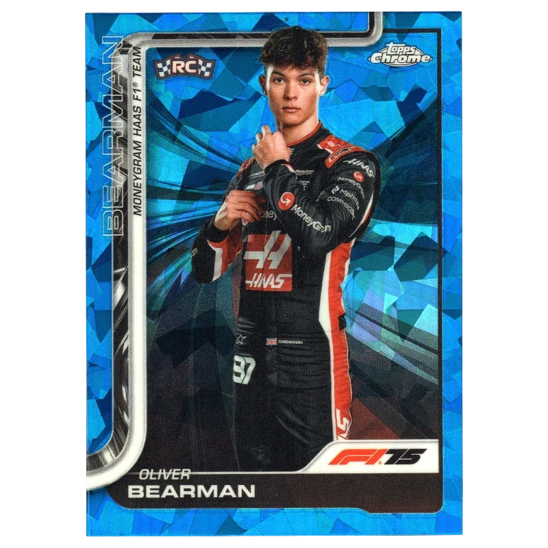 2025 F1 Topps Chrome Sapphire Oliver Bearman #14 Trading Card Topps