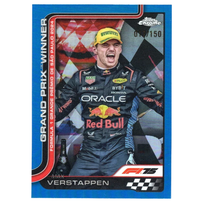 2025 Topps Chrome Formula 1 #113 Max Verstappen Blue Refractor 17/150 Trading Card Topps