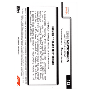 2025 Topps Chrome Formula 1 113 Max Verstappen Blue Refractor 17/150