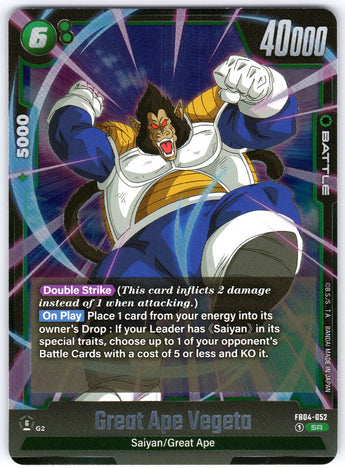 Great Ape Vegeta FB04-052 Super Rare.