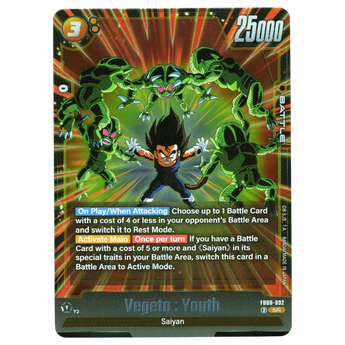 God Grade Vegeta: Youth FB08-092 Super Rare.