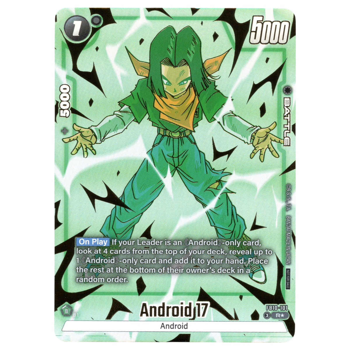 Android 17 (Alternate Art) FB10-101 R☆ Trading Card Bandai