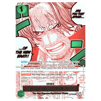 God Grade One Piece Card Game Are You That Afraid of the New Era?! Alternate Art Rare 1 Star card featuring Shanks