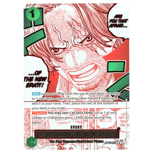 Are You That Afraid of the New Era?! (Alternate Art) OP17-037 R☆ Trading Card Bandai
