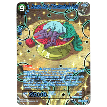 God Grade Beerus God of Destruction's Pride BT31-033 SPR Dragon Ball Super Masters card with holographic finish