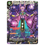 God Grade Beerus, Incarnation of Destruction BT28-150 SCR Dragon Ball Super card. Purple character with yellow accents and blue robe.