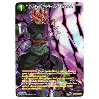 God Grade Dragon Ball Super card Realm of the Gods Black Kamehameha BT16-092 SPR featuring Goku Black in pink aura