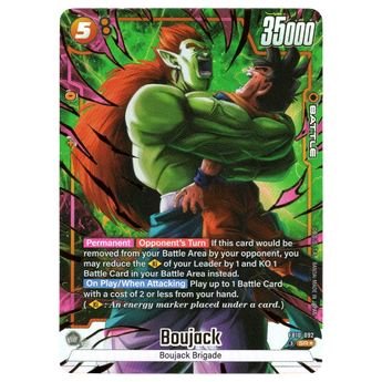 God Grade Dragon Ball Super Fusion World Boujack Alternate Art SR trading card featuring dynamic battle illustration