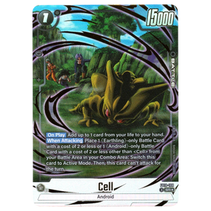 God Grade Dragon Ball Super Fusion World Cell FB10-108 SR alternate art trading card featuring green Cell character