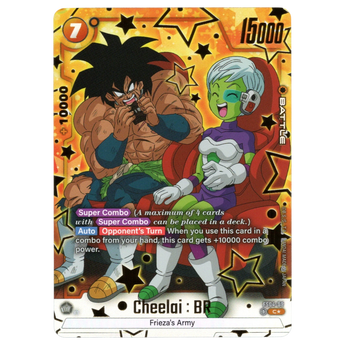 God Grade Cheelai : BR Alternate Art trading card from Dragon Ball Super Fusion World featuring Broly and Cheelai