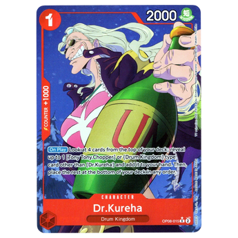 God Grade Dr.Kureha Parallel Rare One Piece card featuring the character holding a large bottle in a snowy setting